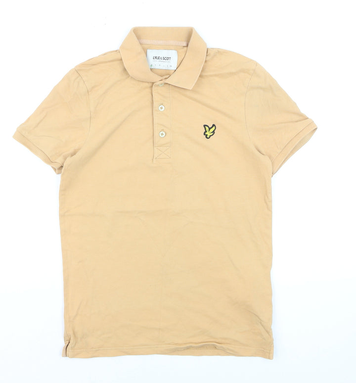 Lyle & Scott Men's Beige Organic Cotton Polo Shirt XS