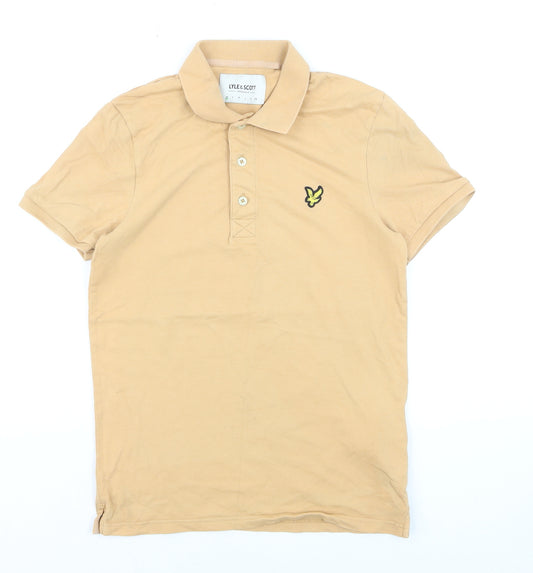 Lyle & Scott Men's Beige Organic Cotton Polo Shirt XS
