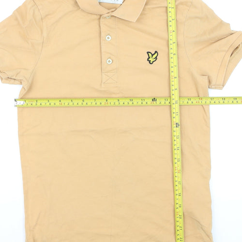 Lyle & Scott Men's Beige Organic Cotton Polo Shirt XS