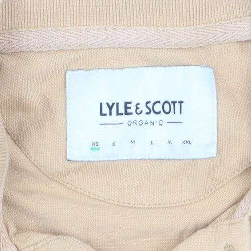 Lyle & Scott Men's Beige Organic Cotton Polo Shirt XS