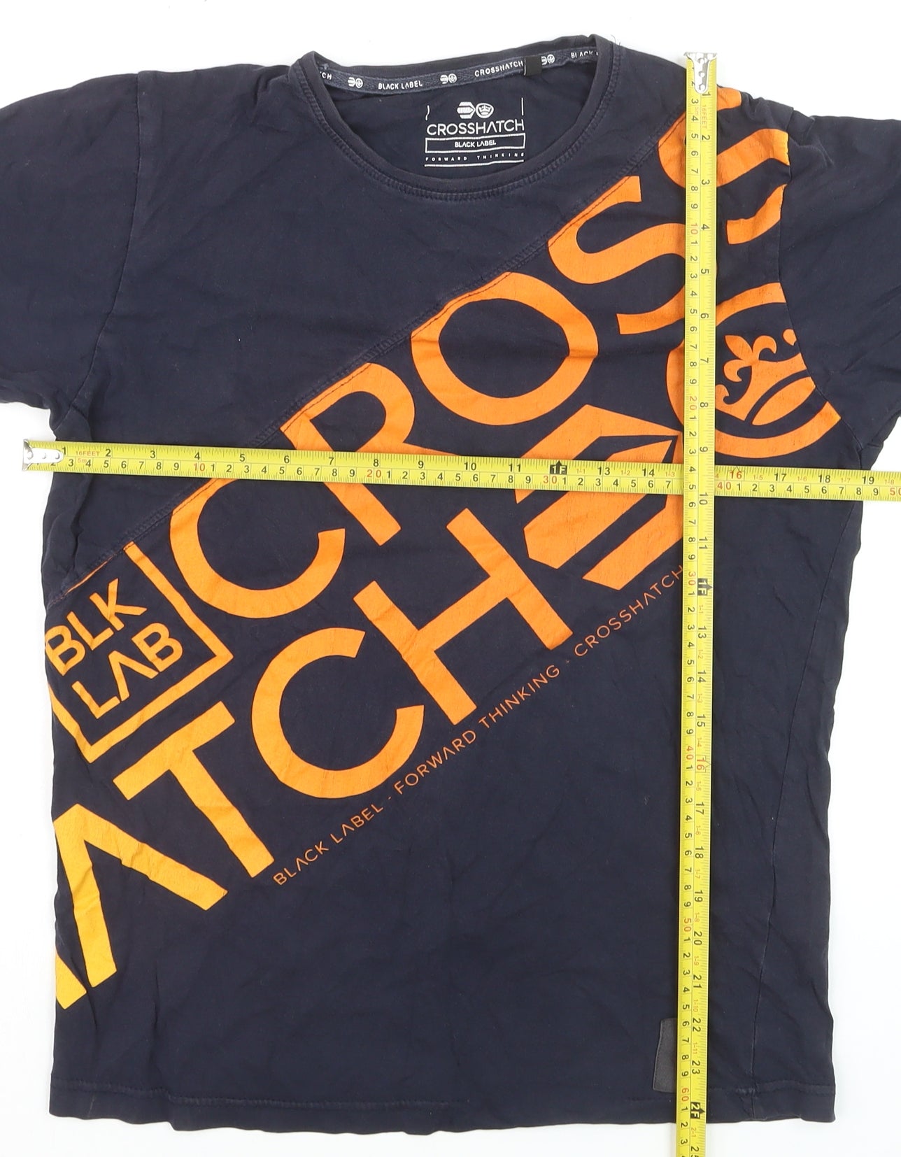 Crosshatch Men's Black Graphic Print T-Shirt Size S