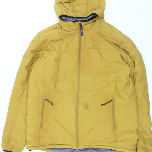 Hannah Mens Yellow XL Hooded Puffer Jacket 550 Down Winter Coat
