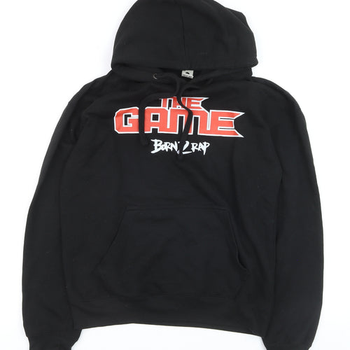 Club Classic Men's Black Born 2 Rap Pullover Hoodie M Graphic Print