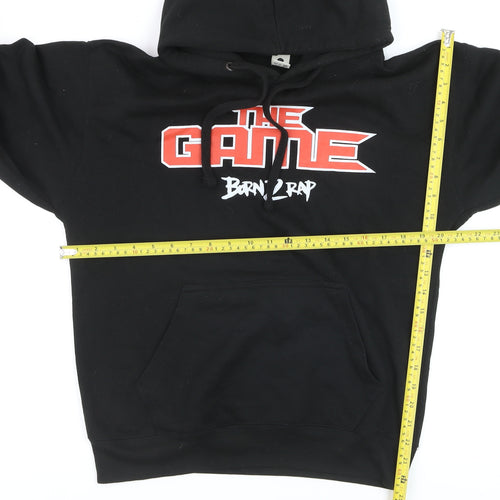 Club Classic Men's Black Born 2 Rap Pullover Hoodie M Graphic Print