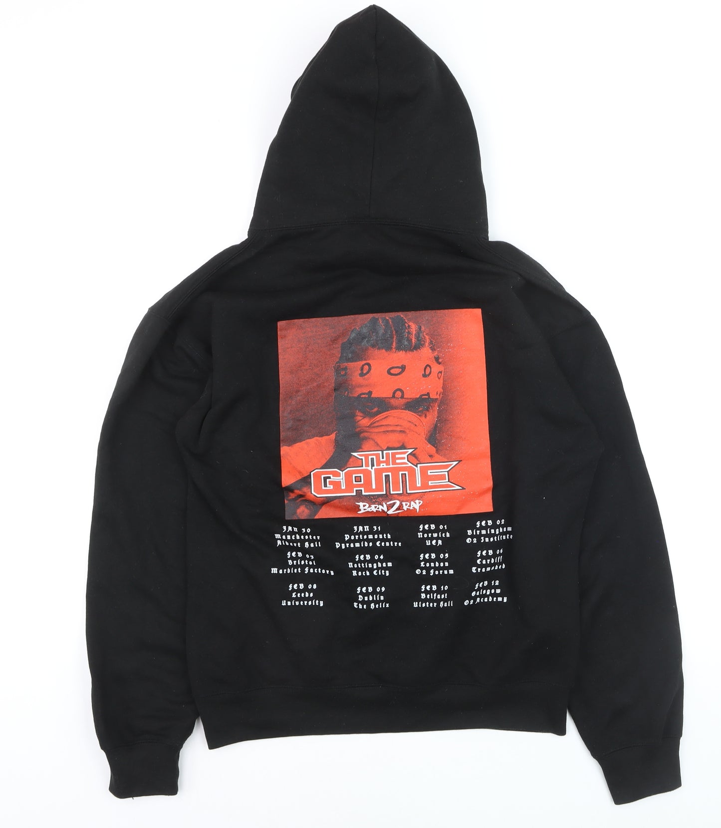Club Classic Men's Black Born 2 Rap Pullover Hoodie M Graphic Print