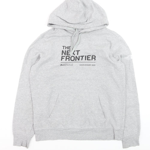 The North Face Men’s Grey Pullover Hoodie M Fleece Cotton Blend