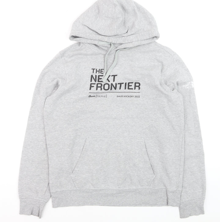 The North Face Men’s Grey Pullover Hoodie M Fleece Cotton Blend