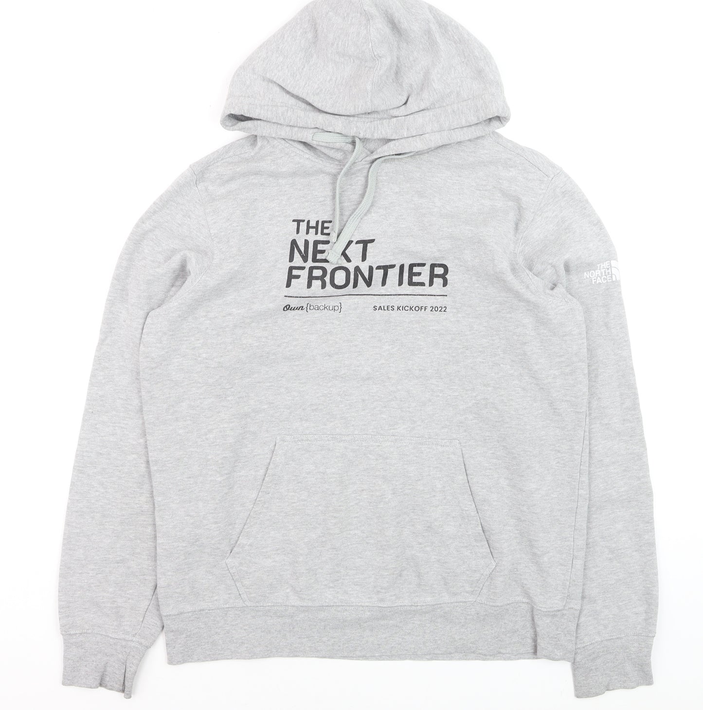 The North Face Men’s Grey Pullover Hoodie M Fleece Cotton Blend