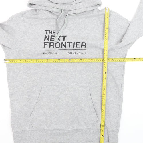 The North Face Men’s Grey Pullover Hoodie M Fleece Cotton Blend