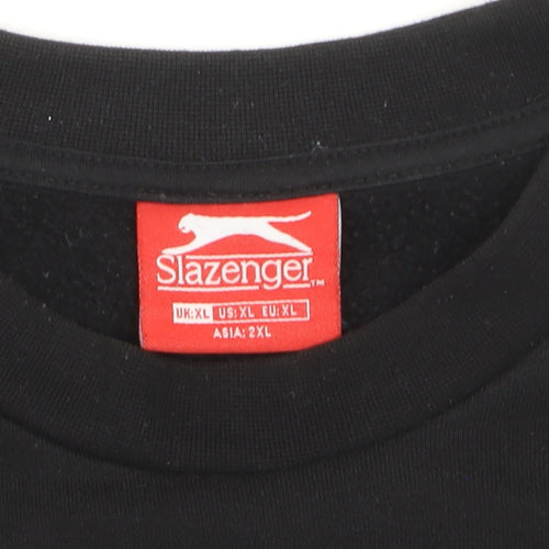 Slazenger Men's Black XL Pullover Sweatshirt Crew Neck Fleece