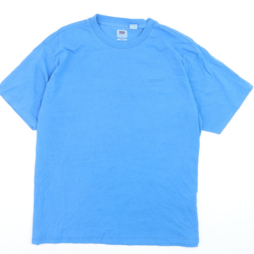 Levi's Mens Blue Relaxed Fit Crew Neck Cotton T-Shirt Size L