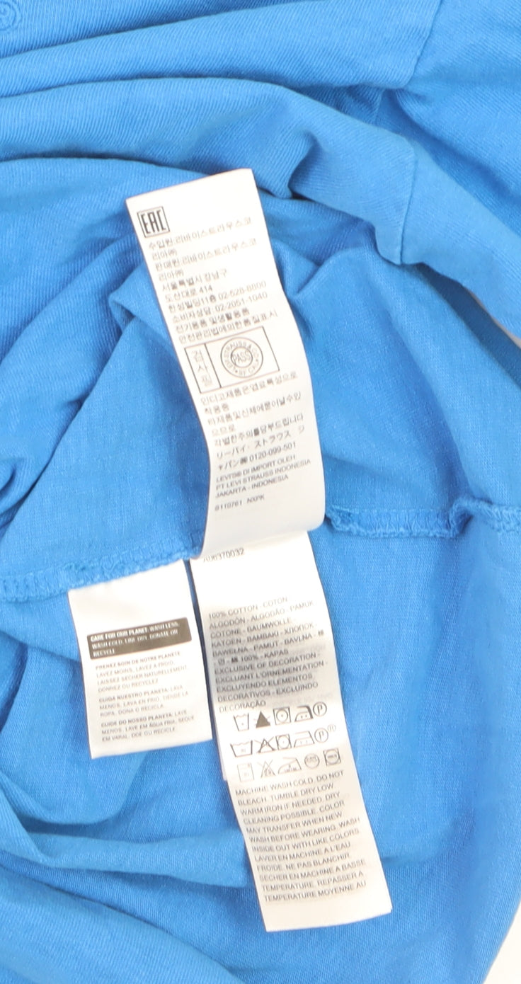 Levi's Mens Blue Relaxed Fit Crew Neck Cotton T-Shirt Size L