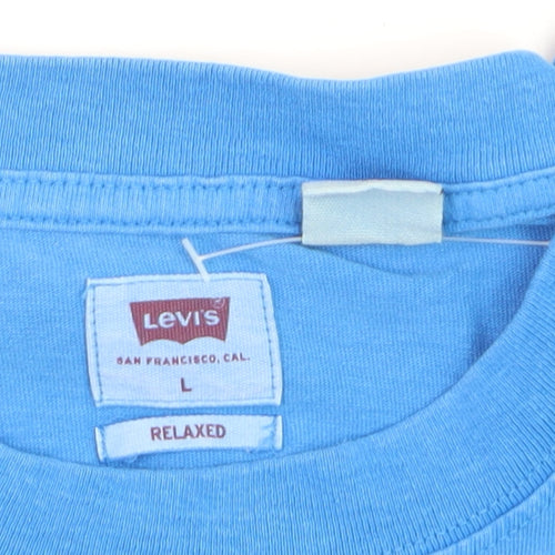Levi's Mens Blue Relaxed Fit Crew Neck Cotton T-Shirt Size L