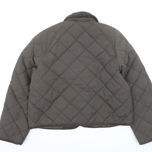 Primark Women Brown Quilted Short Jacket Size M Casual Quilted Style