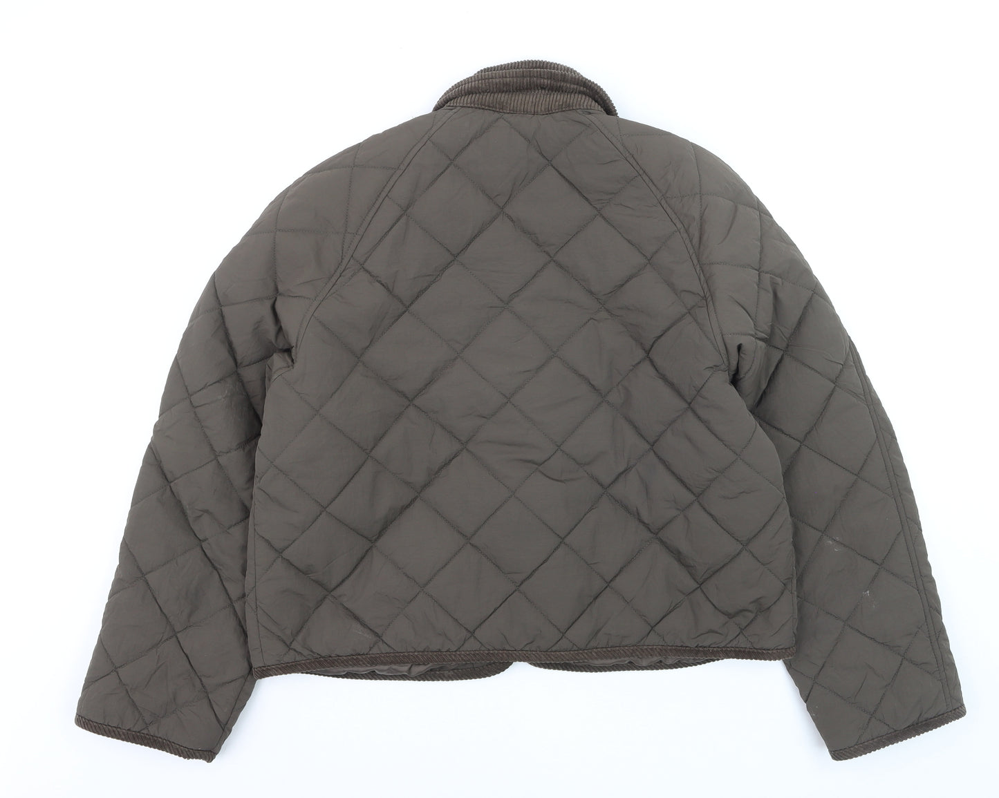 Primark Women Brown Quilted Short Jacket Size M Casual Quilted Style