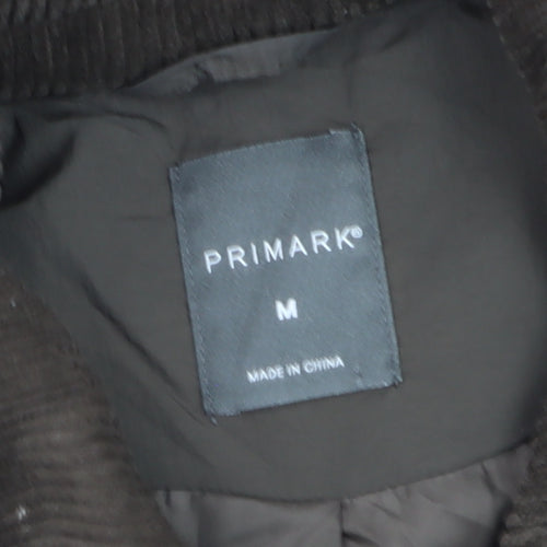 Primark Women Brown Quilted Short Jacket Size M Casual Quilted Style