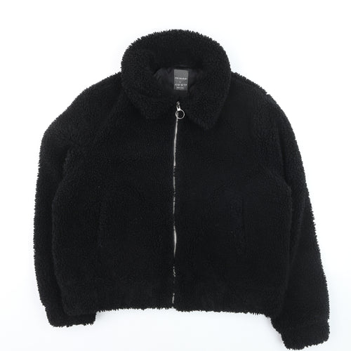 Primark Women’s Black L Bomber Jacket Fleece Full Zip Casual