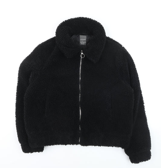 Primark Women’s Black L Bomber Jacket Fleece Full Zip Casual