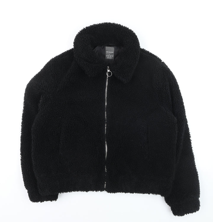 Primark Women’s Black L Bomber Jacket Fleece Full Zip Casual