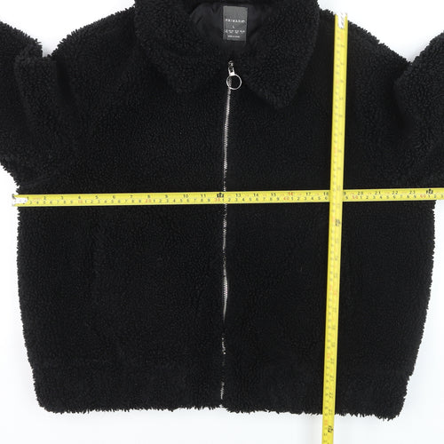 Primark Women’s Black L Bomber Jacket Fleece Full Zip Casual
