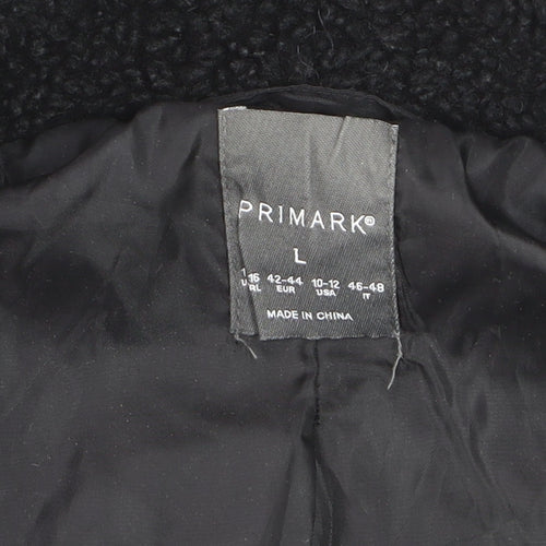 Primark Women’s Black L Bomber Jacket Fleece Full Zip Casual