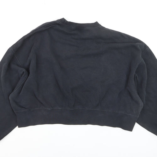 Nike Women's Black Small Pullover Sweatshirt Crew Neck Logo Classic Fit