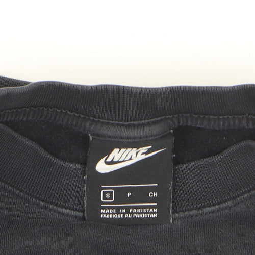 Nike Women's Black Small Pullover Sweatshirt Crew Neck Logo Classic Fit