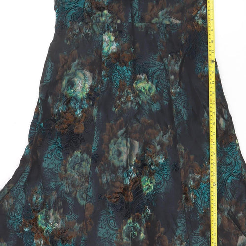 feeG Women’s Multicoloured Floral A-Line Knee Length Dress Size 12