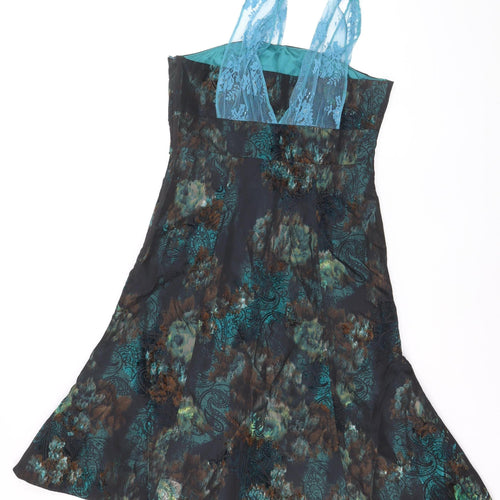 feeG Women’s Multicoloured Floral A-Line Knee Length Dress Size 12