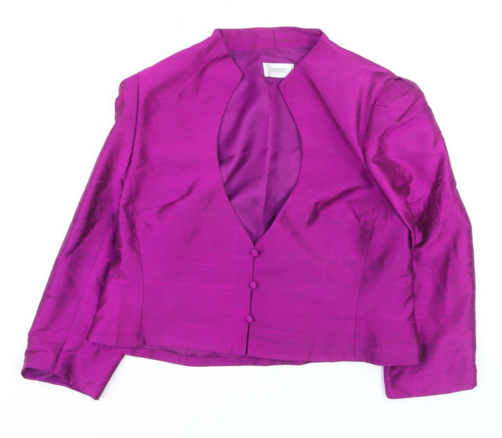 Condici Women's Purple Silk Long Sleeve Wrap Blouse Size 18