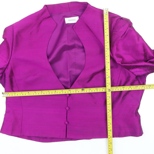 Condici Women's Purple Silk Long Sleeve Wrap Blouse Size 18