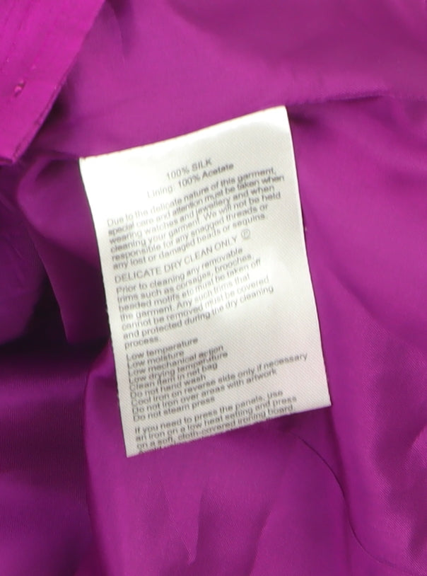 Condici Women's Purple Silk Long Sleeve Wrap Blouse Size 18