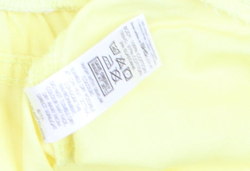 BHS Women Yellow Capri Trousers Size 18 Cotton Twill Casual