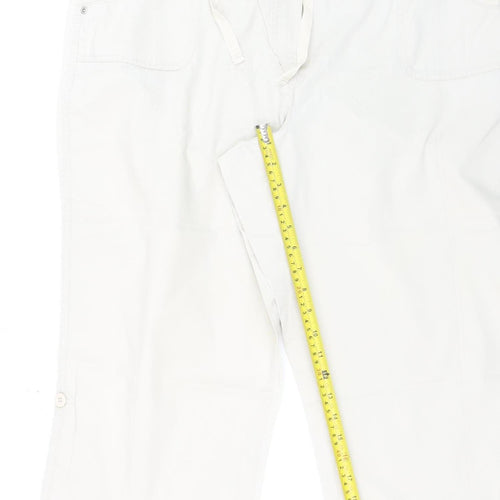 BHS Women’s Beige Cotton Blend Capri Trousers Size 18