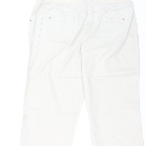BHS Women’s Beige Cotton Blend Capri Trousers Size 18