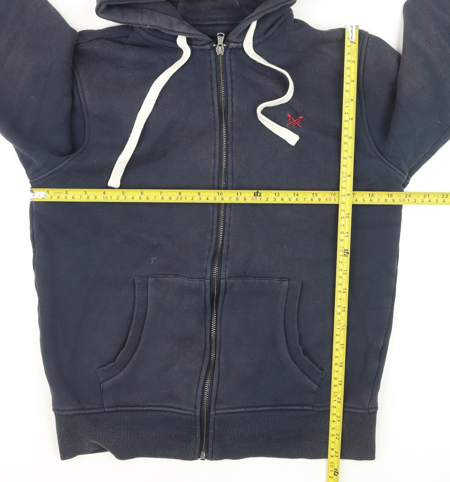 Crew Clothing Company Men's Blue Full Zip Hoodie Size S