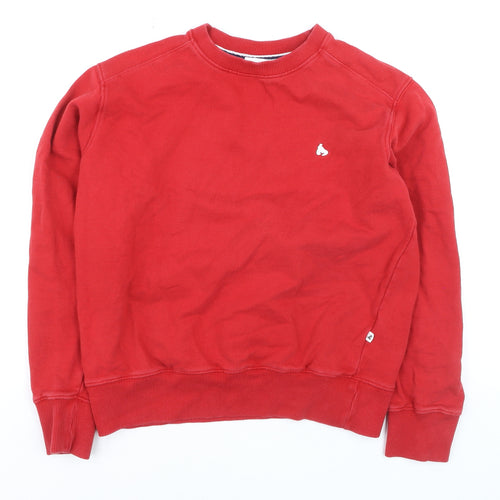 Money Women Red Crew Neck Pullover Sweatshirt L Cotton Blend