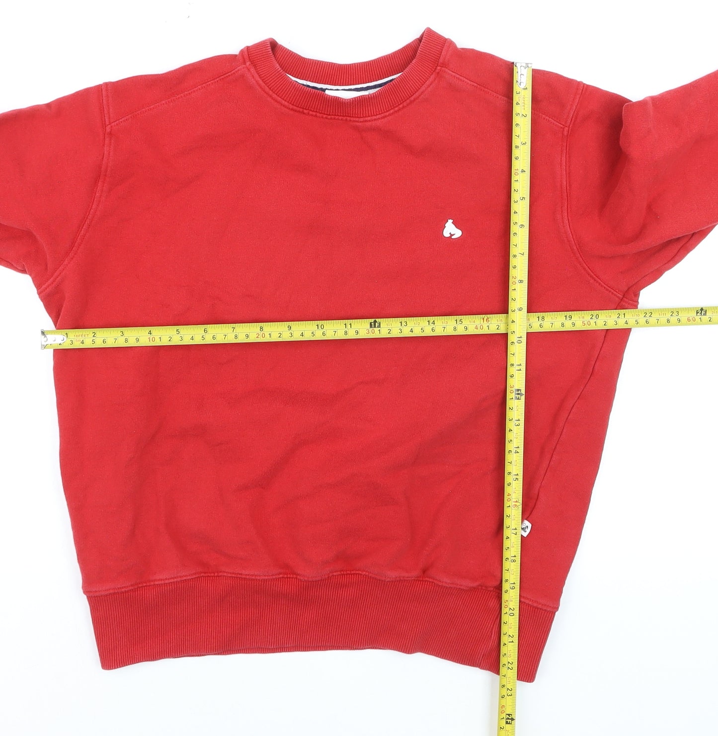 Money Women Red Crew Neck Pullover Sweatshirt L Cotton Blend