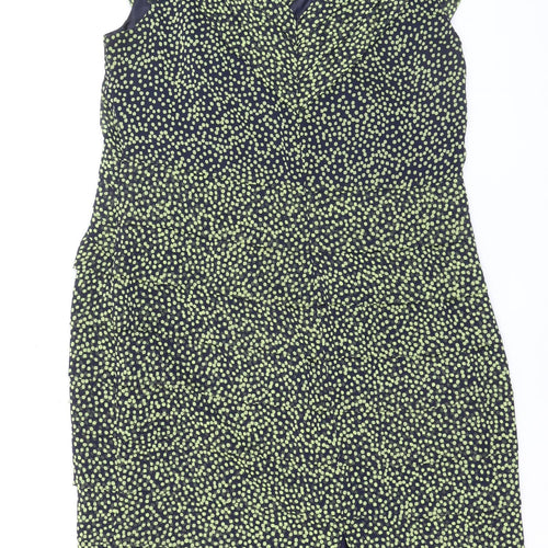 Jacques Vert Women Blue Polka Dot Sheath Dress Size 18