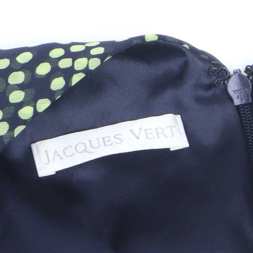 Jacques Vert Women Blue Polka Dot Sheath Dress Size 18