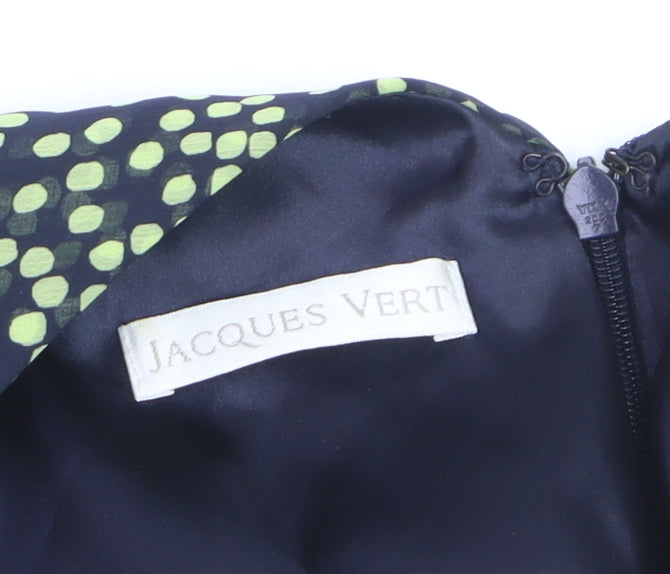 Jacques Vert Women Blue Polka Dot Sheath Dress Size 18