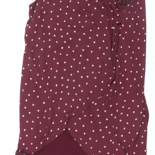 Jacques Vert Women Red Polka Dot Sheath Dress Size 16 Formal