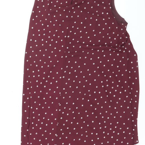 Jacques Vert Women Red Polka Dot Sheath Dress Size 16 Formal