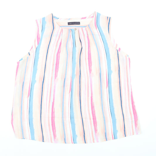 Marks and Spencer Women Multi Striped Sleeveless Blouse UK 18
