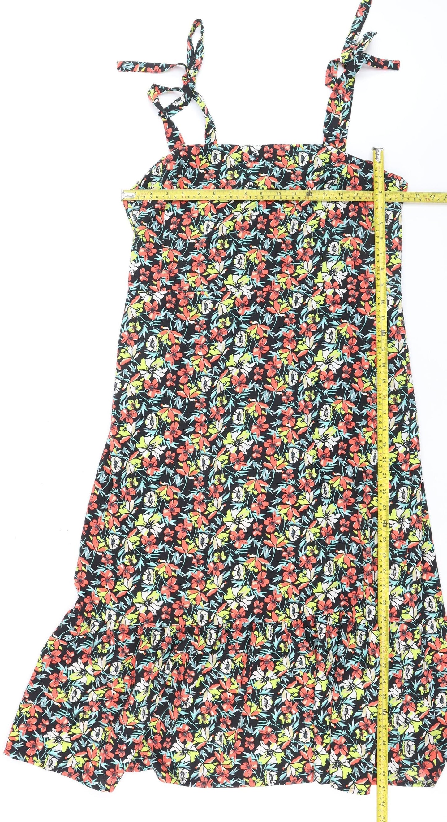 Dunnes Women’s Multicoloured Floral Strappy Midi Slip Dress Size 16