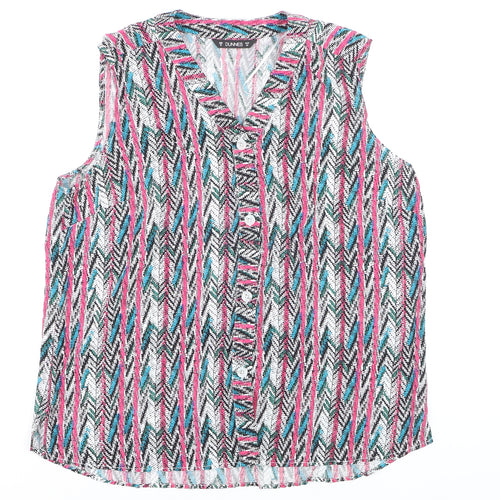 Dunnes Women's Multicoloured Viscose Sleeveless Blouse Size 16
