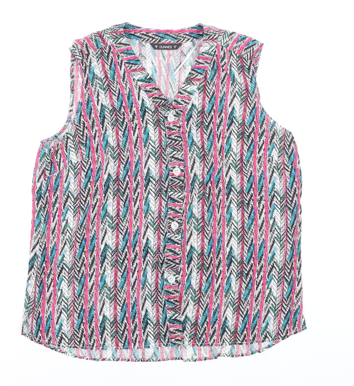 Dunnes Women's Multicoloured Viscose Sleeveless Blouse Size 16