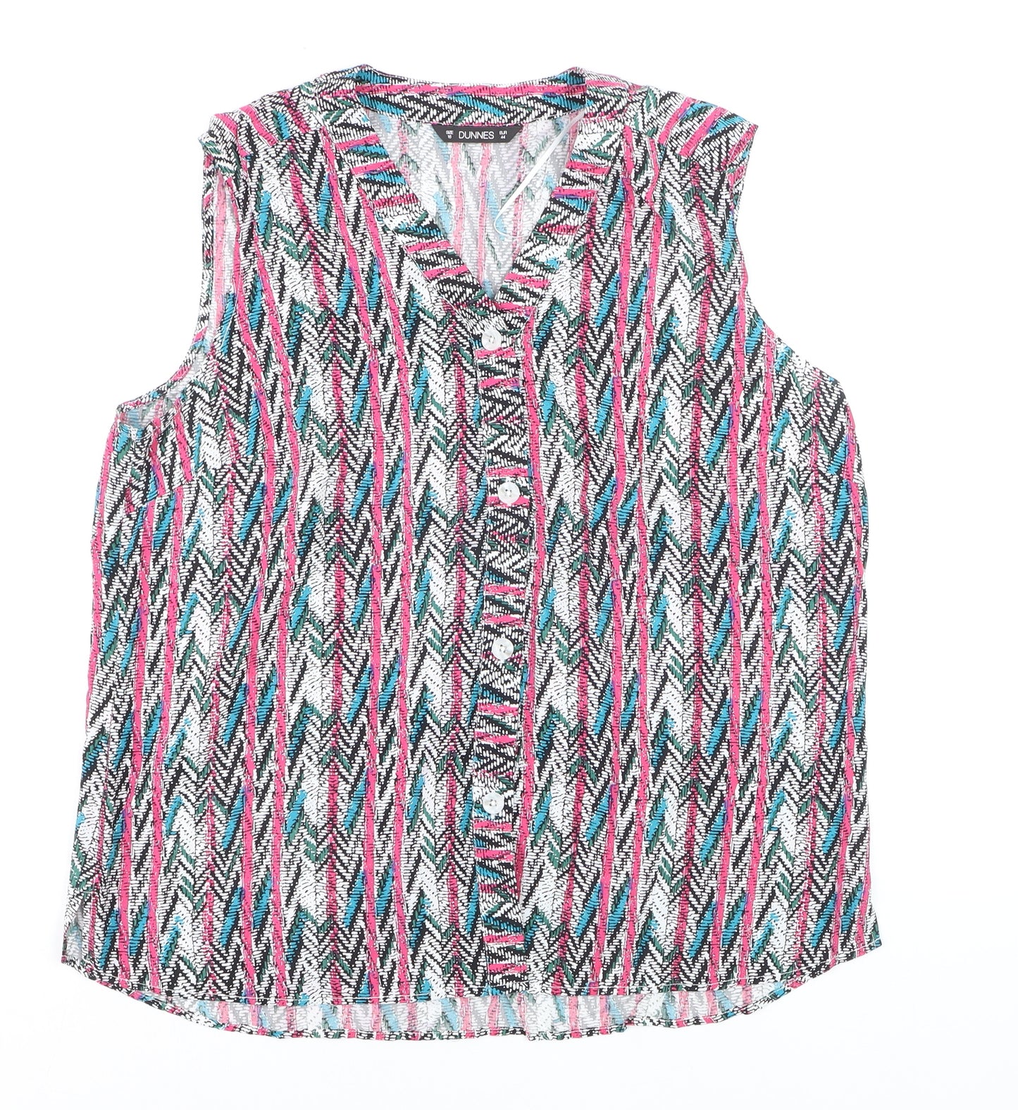 Dunnes Women's Multicoloured Viscose Sleeveless Blouse Size 16