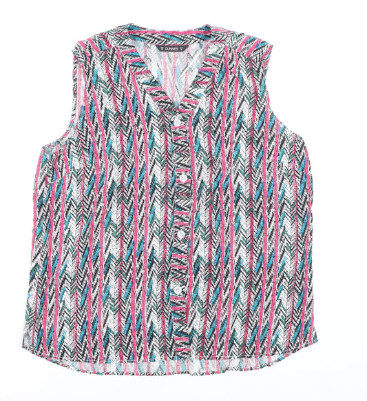 Dunnes Women's Multicoloured Viscose Sleeveless Blouse Size 16