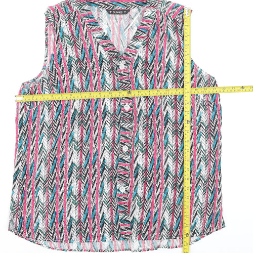Dunnes Women's Multicoloured Viscose Sleeveless Blouse Size 16
